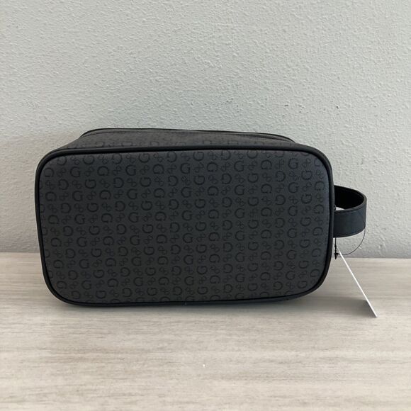 GUESS V7200082 COAL BLACK GRAY TOILETRY JUNCTION TRAVEL CASE DOPP BAG LOGO - Picture 7 of 11